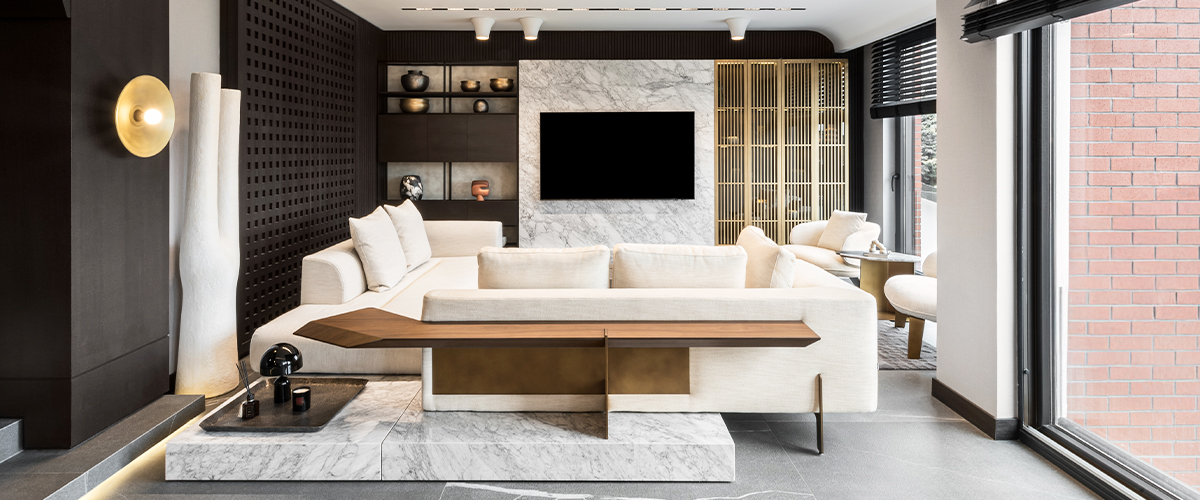 Kişiye özel mobilya üretimi olan TV ünitesi ve modern salon mobilyaları